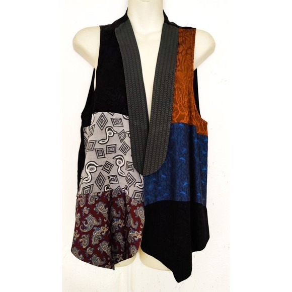Vintage Judy Knapp California 1990's Loose Vest Boho Victorian Steampunk Large - Picture 1 of 7